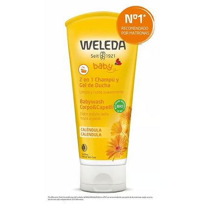 Kit de essenciais para bebé: Champô e Gel 200 ml + Creme para Fraldas 75 ml Calêndula Weleda