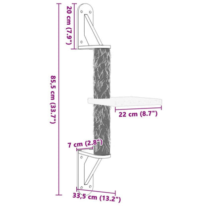 Vidaxl Árbol Rascador Para Gatos De Pared Gris Oscuro 85,5 Cm_2