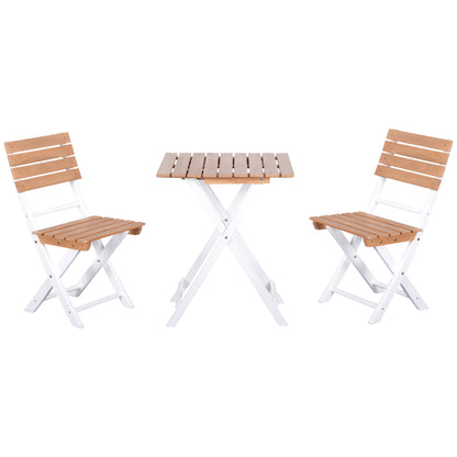 Outsunny Conjunto De Terraza Plegable 3 Piezas Mesa 2 Sillas Para Jardín Balcón_0