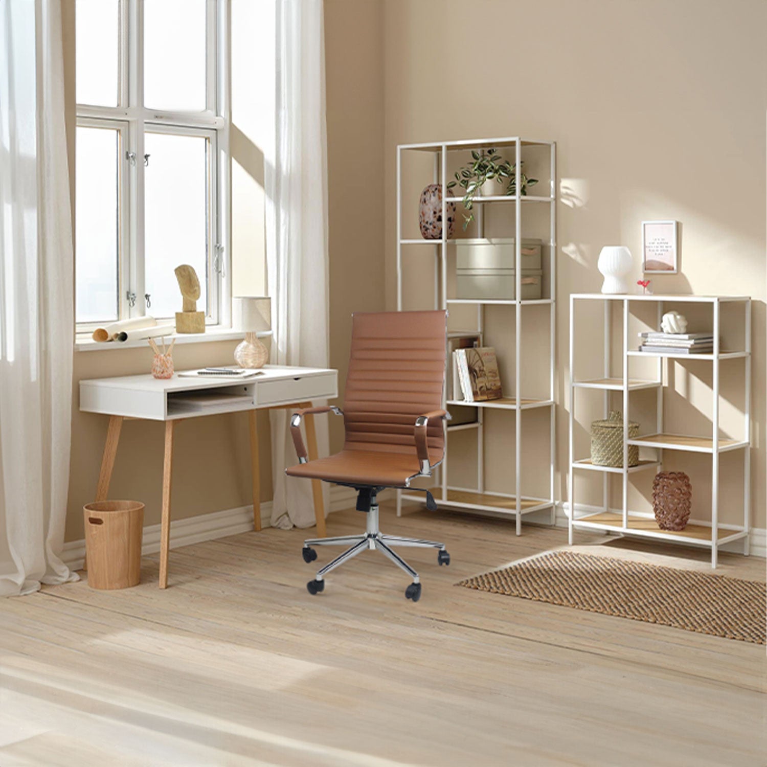 Silla De Escritorio Con Ruedas Elegance 116x89x60cm Thinia Home_5