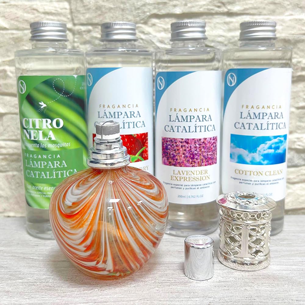 Lámpara Catalítica Orange Waves + Fragancia Lemon Cake 500 Ml - Elimina Malos Olores, Impurezas Y Perfuma_5