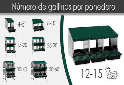 Ponedero Eco 3 Huecos Con Escamoteador | Recoge Huevos Más Limpios_1