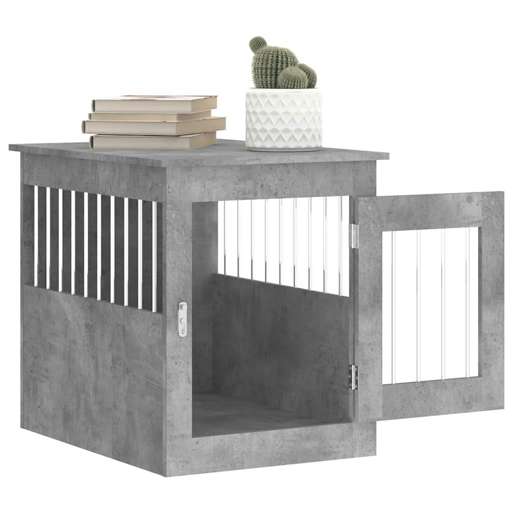 Jaula Para Perros Madera Ingeniería Gris Hormigón 55x75x65 Cm_4
