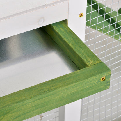 Pawhut Conejera De Madera 120x60x79 Cm Con Techo Asfáltico Verde_3