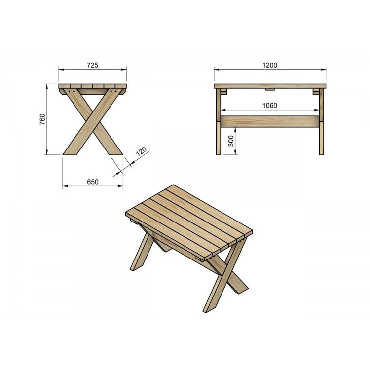 Mesa De Madera Exterior Masgames Xerta 120 Cm Marron._1