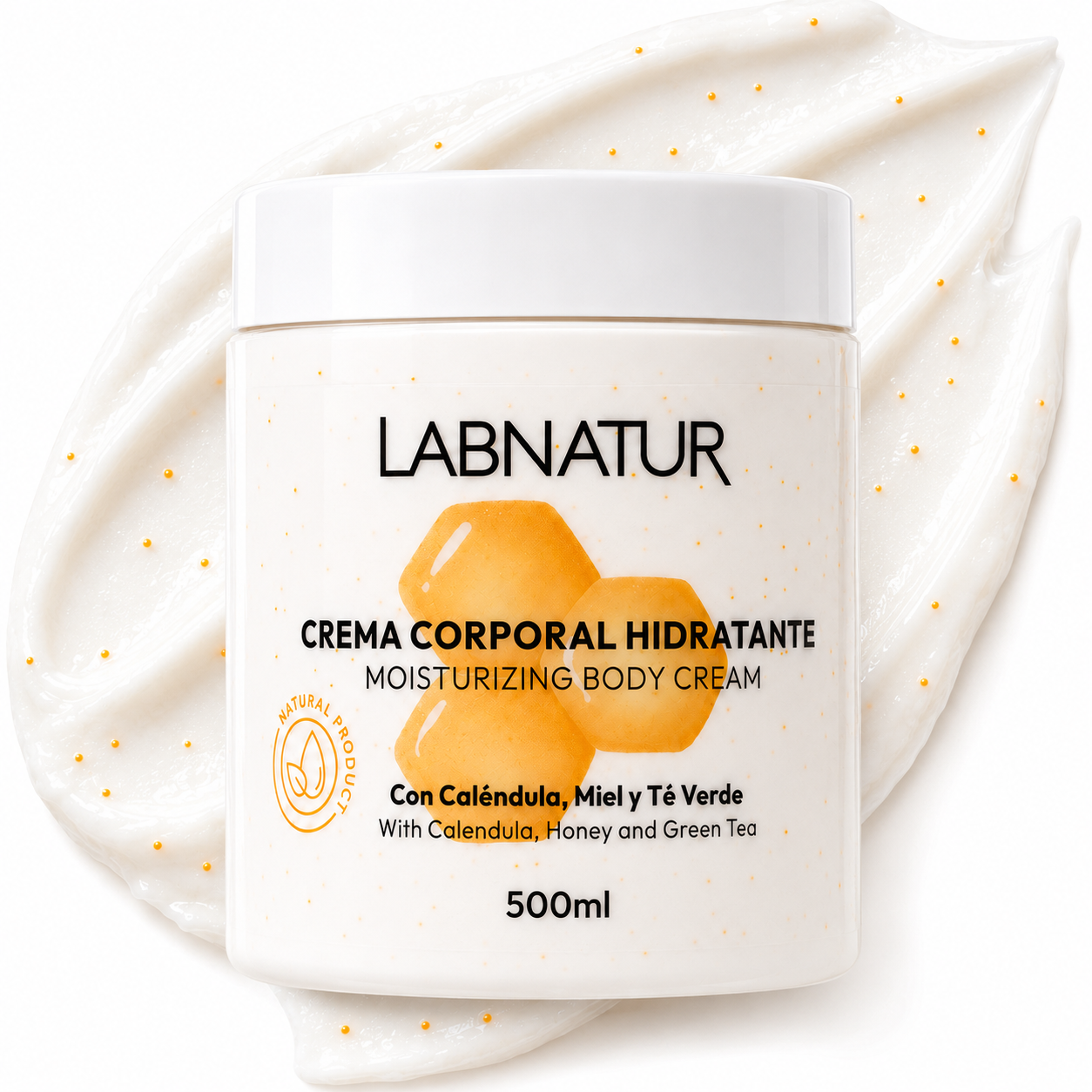 Crema Corporal Hidratación Profunda con Perlas de Vitamina E, Caléndula y Miel - Labnatur - 500 ml_0