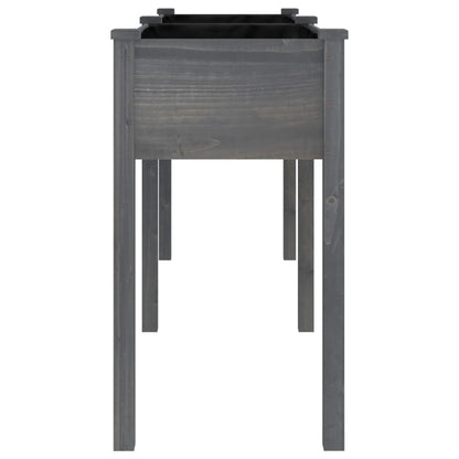 Jardinera Con Forro Madera Maciza De Abeto Gris 161x45x76 Cm_4