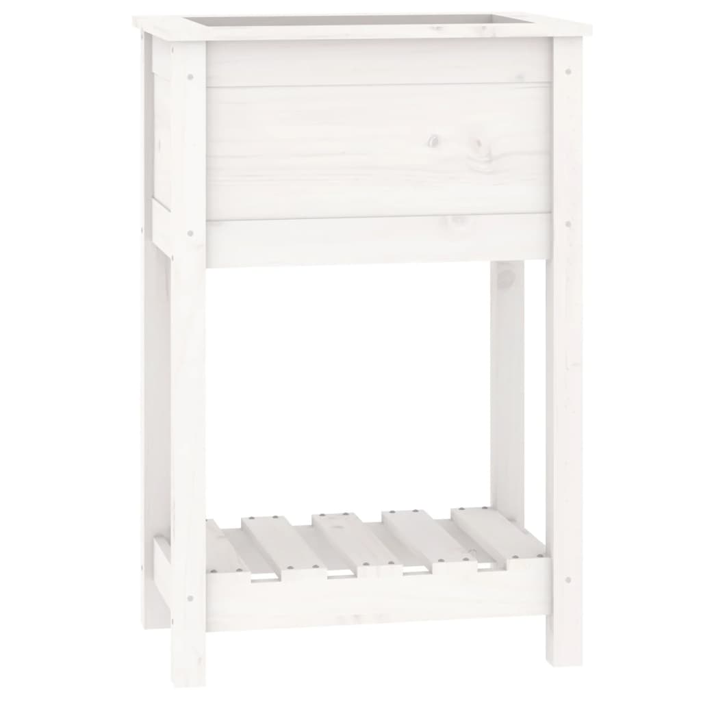 Jardinera De Madera Maciza De Pino Blanco 54x34,5x81 Cm_0