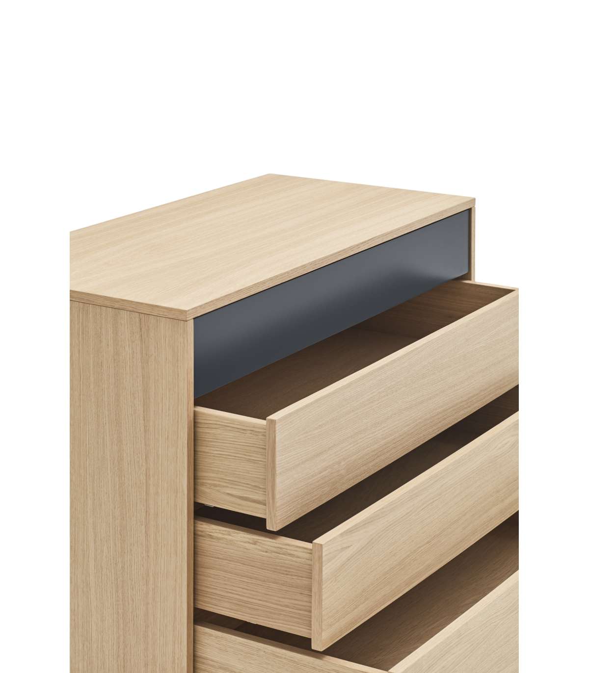 Cómoda Para Dormitorio Modelo Yoko 4 Cajones Acabado Roble/antracita, 45cm(ancho) 86cm(al_3