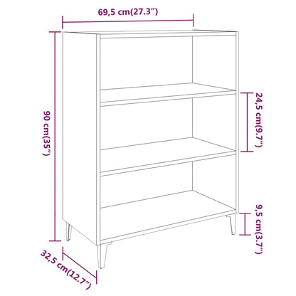 Aparador De Madera Contrachapada Roble Sonoma 69,5x32,5x90 Cm / Vetonek_2