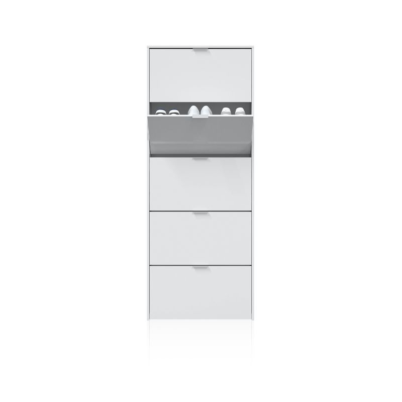 Zapatero Nia 5 Puertas Melamina, Blanco, 70 X 180 X 17_3