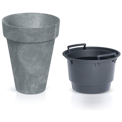 Maceta Cube Slim Beton Effect 12l., Con Depósito, Dimensiones (mm) 276x276x349, Color Marengo_3