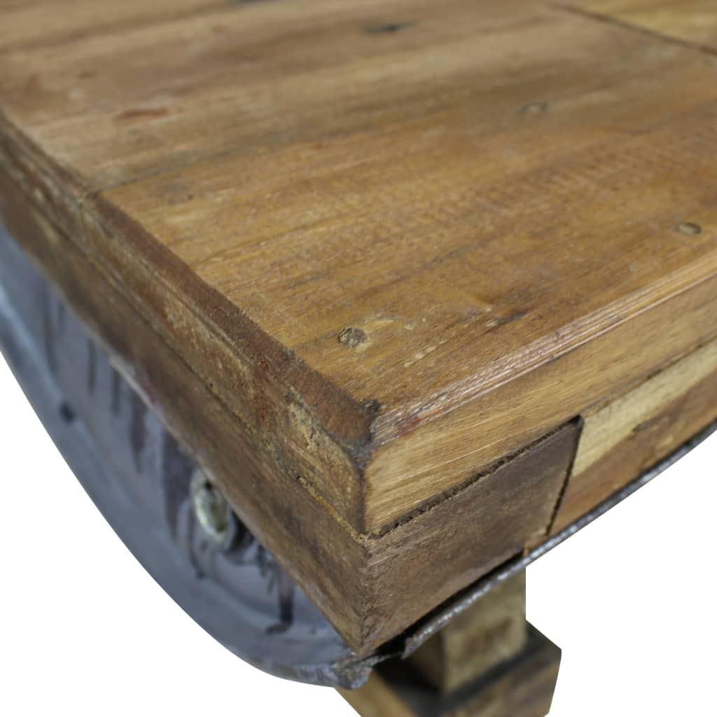 Mesa De Centro Madera Reciclada Mixta 90x50x35 Cm_4