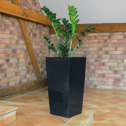 3x Maceta Alta Urbi 2 Litros, De Plastico, 12,6 X 12,6 X 20 Cm En Color Antracita