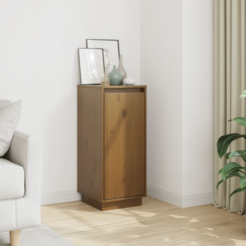 Aparador De Madera Maciza De Pino Marrón Miel 31,5x34x75 Cm / Vetonek_2