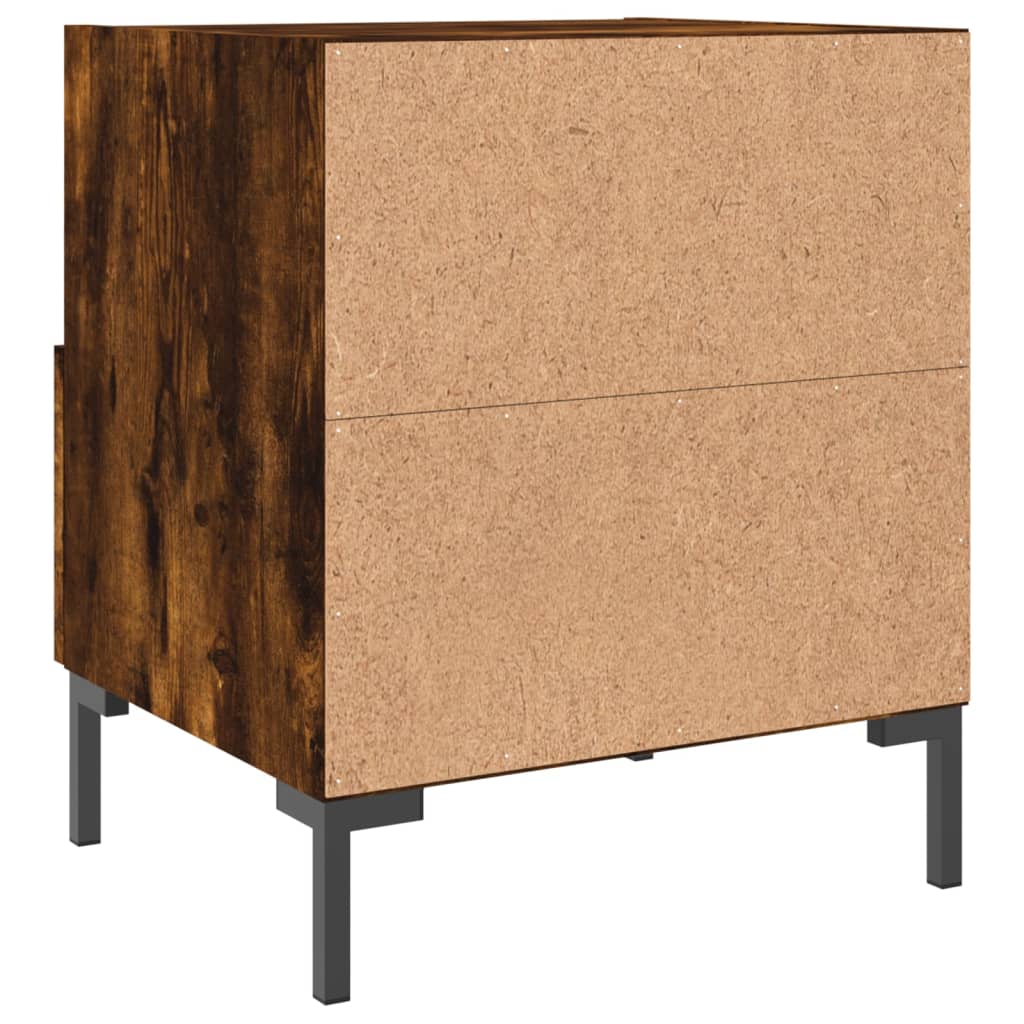 Mesita De Noche Madera Ingeniería Roble Ahumado 40x35x47,5 Cm_4
