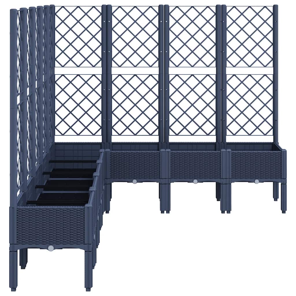 Jardinera Con Enrejado Pp Azul Gris 200x160x142 Cm_3