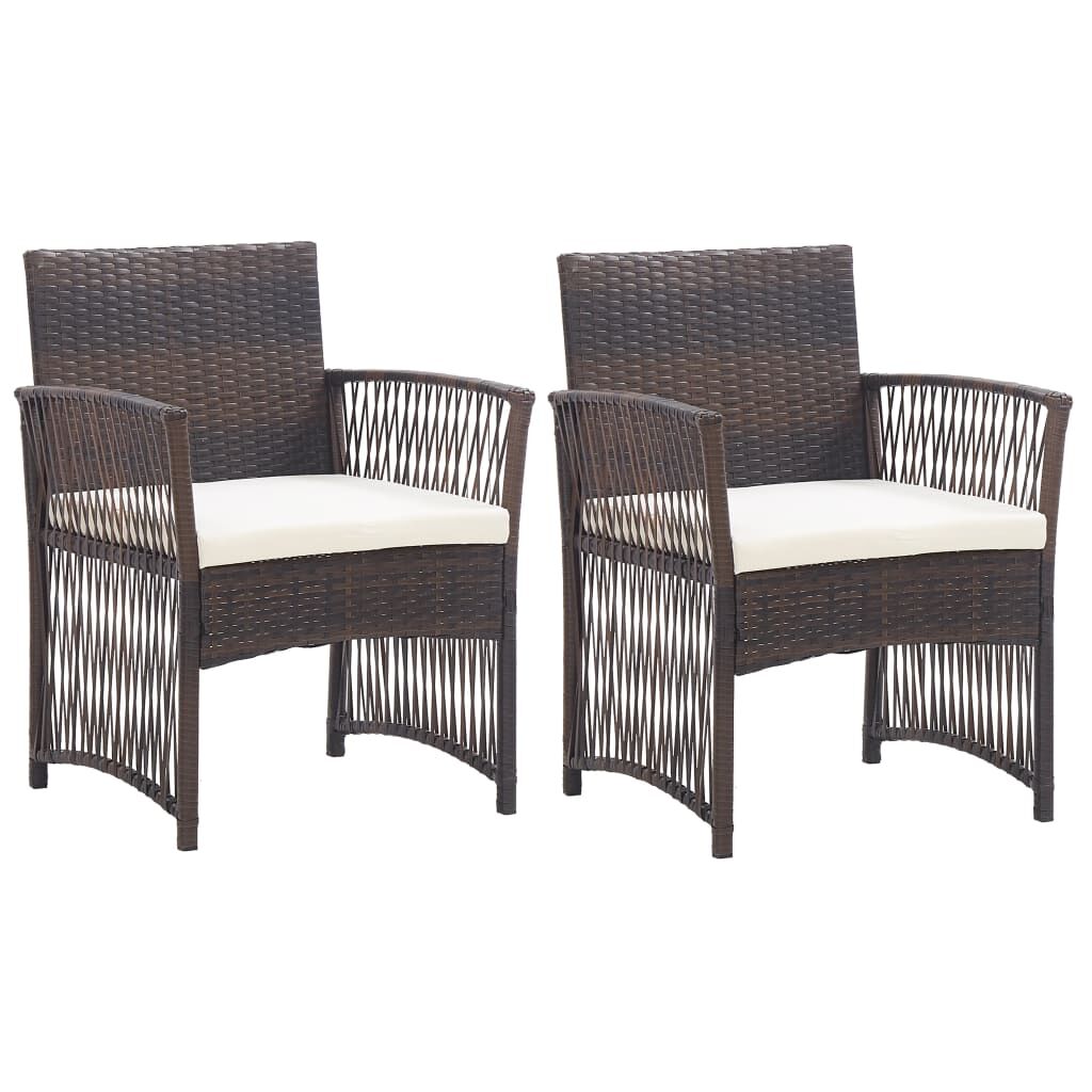 Vidaxl Sillones De Jardín Con Cojines 2 Uds Ratán Sintético Marrón_0