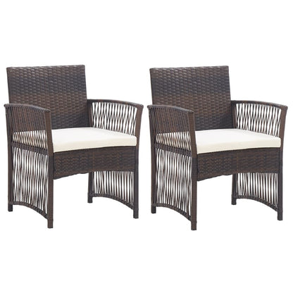 Vidaxl Sillones De Jardín Con Cojines 2 Uds Ratán Sintético Marrón_0