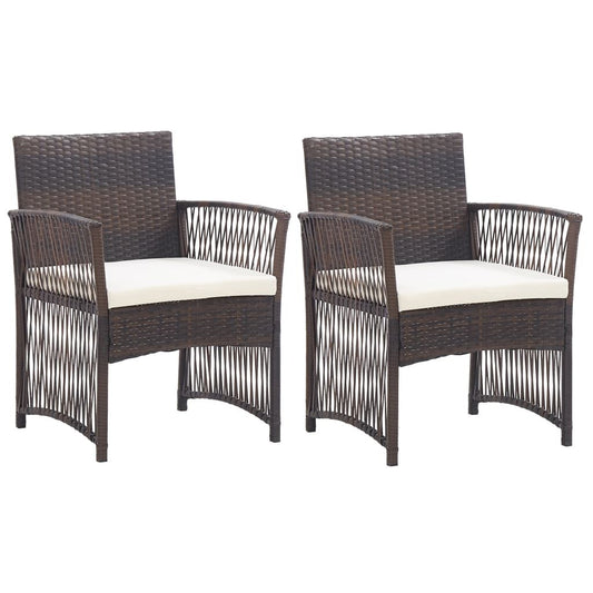Vidaxl Sillones De Jardín Con Cojines 2 Uds Ratán Sintético Marrón_0