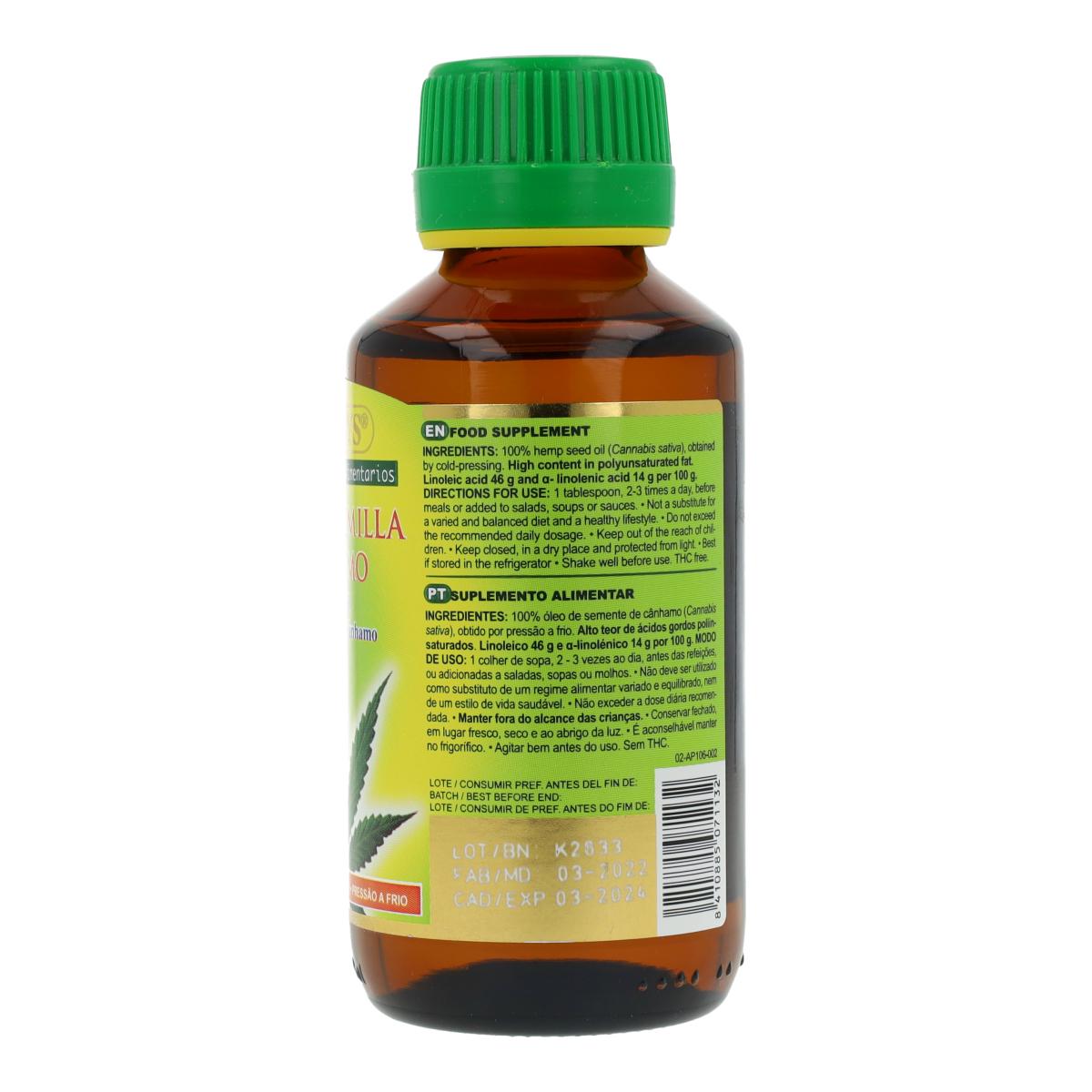 Óleo de semente de cânhamo puro Marnys 125 ml