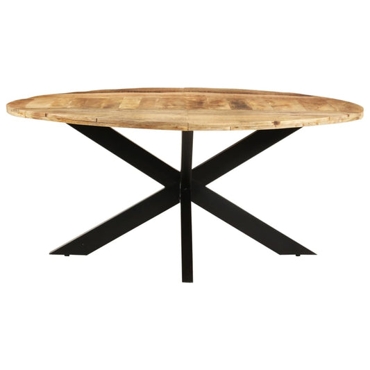 Mesa De Comedor Madera De Mango Rugosa Redonda 175x75 Cm_0