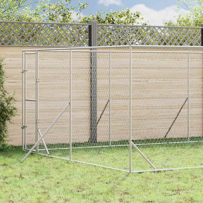 Perrera De Exterior Acero Galvanizado Plateado 4x8x2 M_1