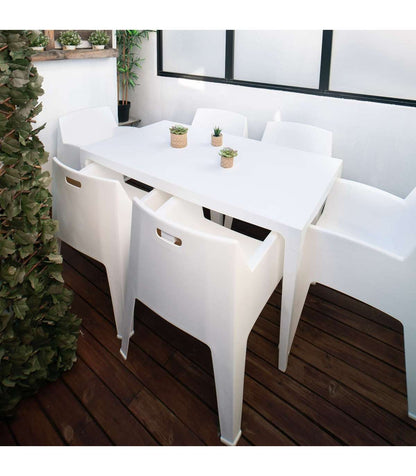 Sillón Para Terraza O Jardín Modelo India Acabado Blanco._0