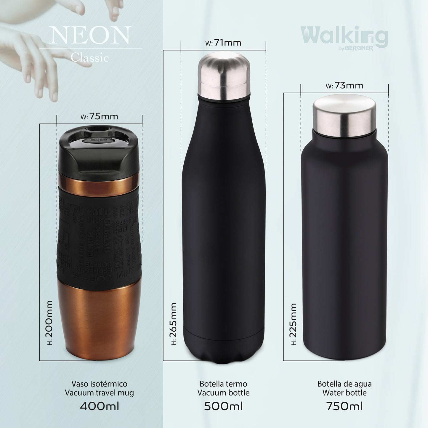 Termo Mug 400ml Acero Inoxidable Brown Neon Classic_2
