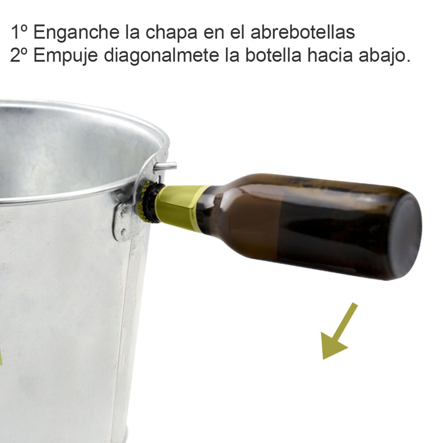 Cubo Zinc Metal Galvanizado Multiusos  6 Litros 26 X 17 X 19 (alt.) Cm. Con Abre Botellas_2