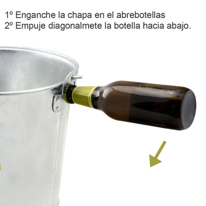 Cubo Zinc Metal Galvanizado Multiusos  6 Litros 26 X 17 X 19 (alt.) Cm. Con Abre Botellas_2