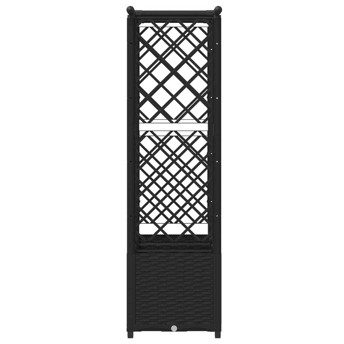 Cama Elevada Con Trellis Y Techo Negro 162,5 X 40 X 136 Cm Pp_4
