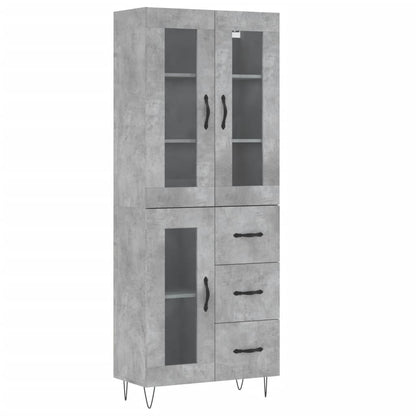 Aparador Alto Madera Contrachapada Gris Hormigón 69,5x34x180 Cm_1