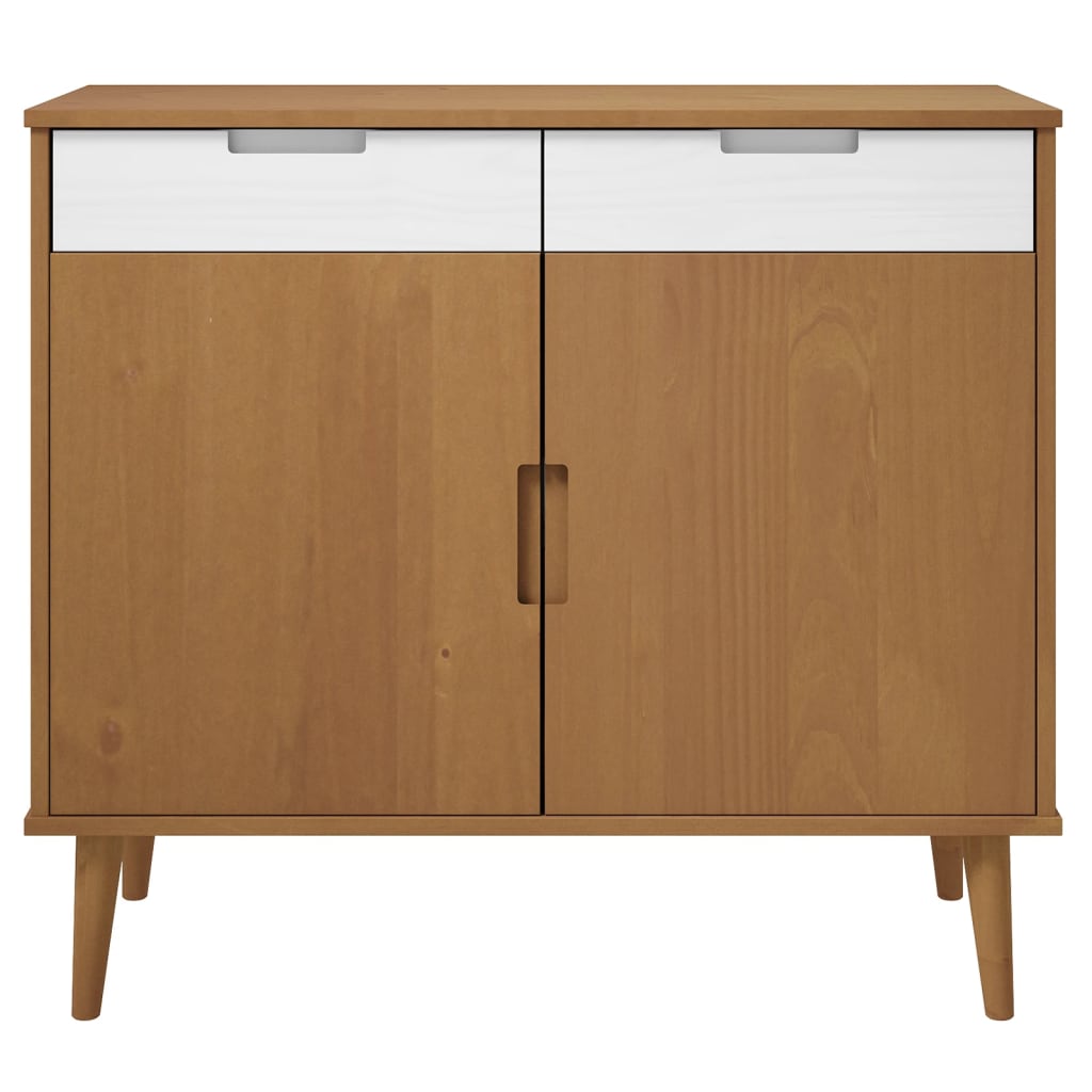 Aparador Molde Madera Maciza De Pino Marrón 90x40x80 Cm_3