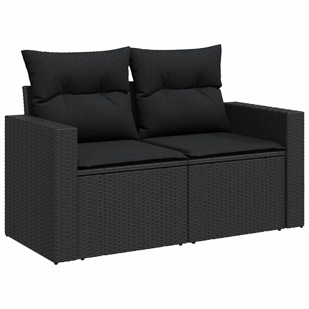 Set De Sofás De Jardín 6 Piezas Y Cojines Ratán Sintético Negro / Vetonek_2