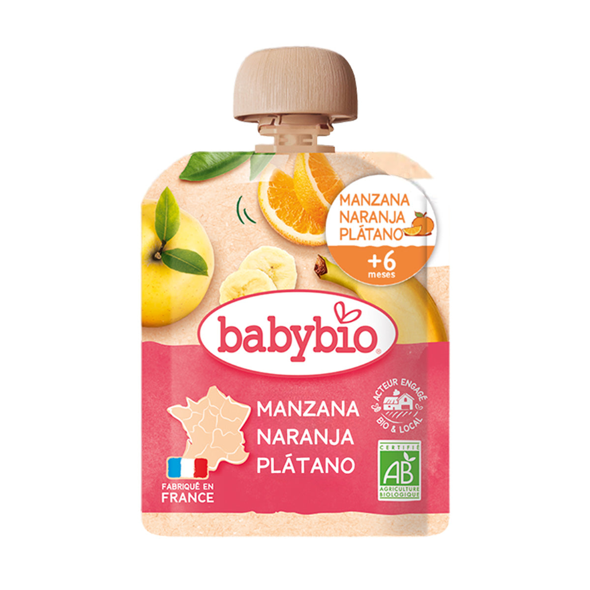 BabyBio Maçã Laranja e Banana Saqueta 90g