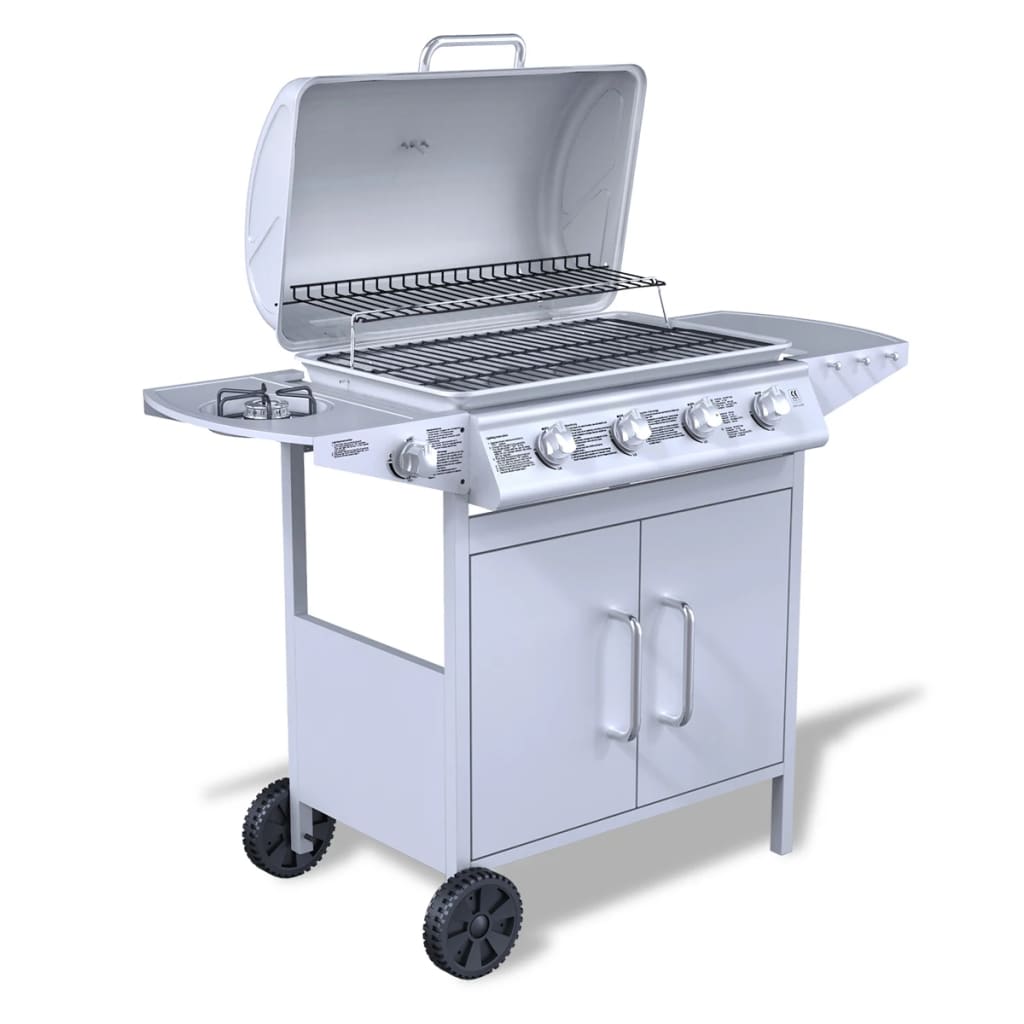 Vidaxl Barbacoa De Gas Plateada Con 4+1 Quemadores, De Acero Inoxidable_0