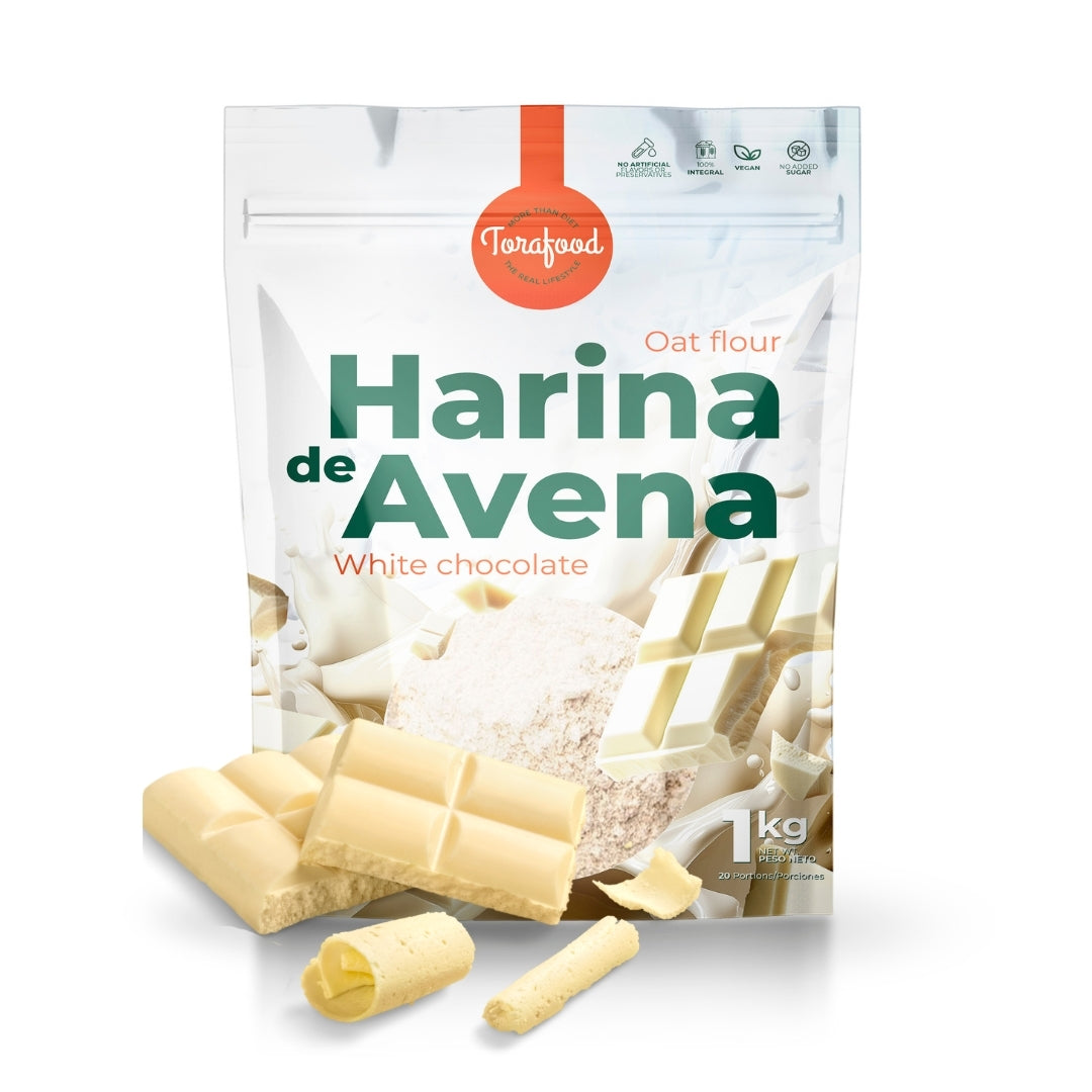 Harina De Avena Sabor Chocolate Blanco 1kg Torafood_0