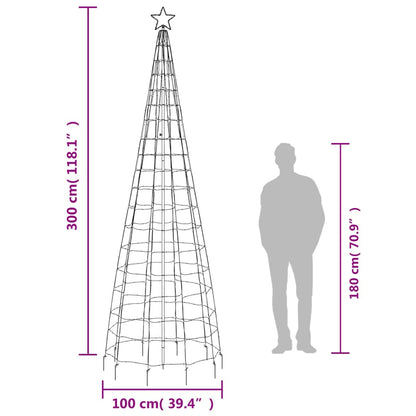 Vidaxl Árbol De Navidad Led Con Estacas 570 Leds Blanco Cálido 300 Cm_2