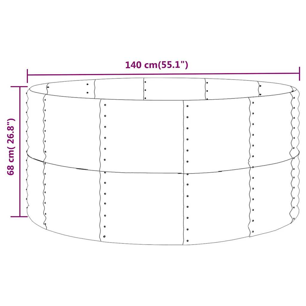 Jardinera Arriate Acero Galvanizado Antracita 140x140x68cm_3