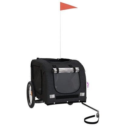 Remolque De Bicicleta Mascotas Hierro Tela Oxford Negro_2