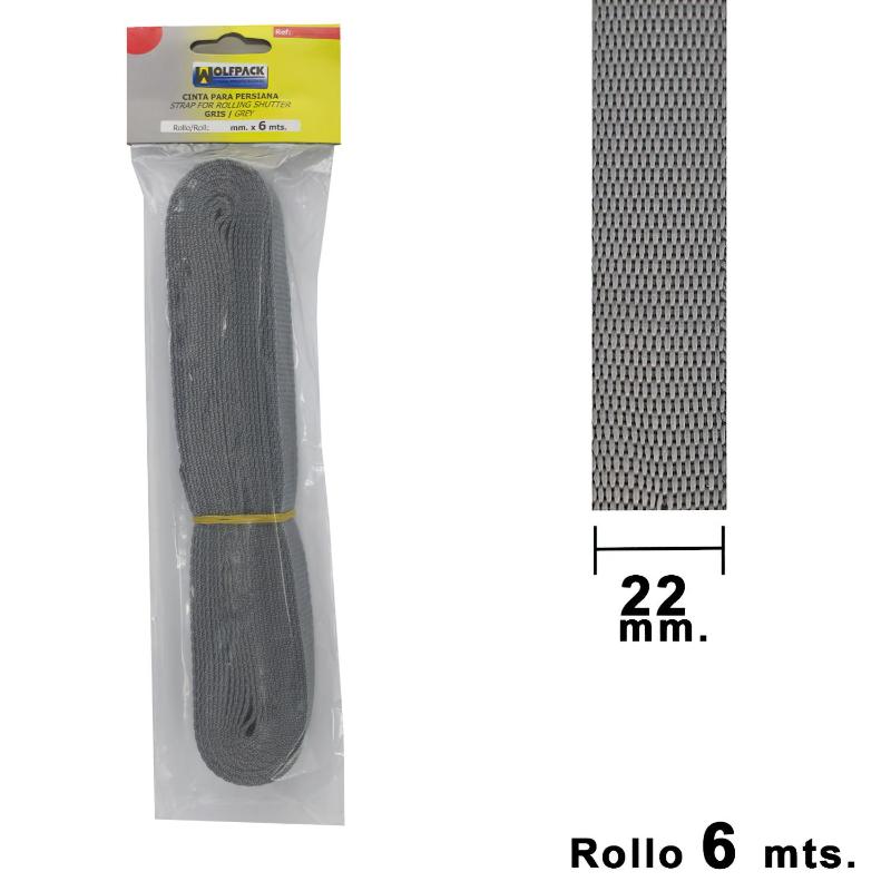 Cinta Persiana Wolfpack Gris 22 Mm. Rollo 6 Metros_0