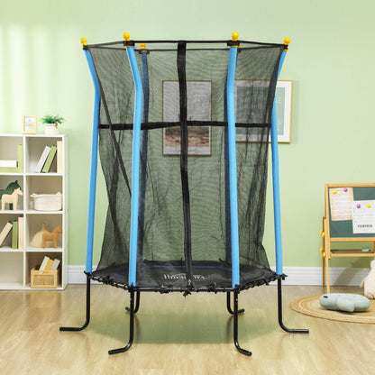Homcom Cama Elástica Infantil De Jardín 122x111x190 Cm Carga 50 Kg Negro Y Azul_1