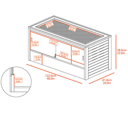 Terrario Grande Para Reptiles Y Otros Pequeños Animales Mojave - 122x61x58cm - Decorativo Para Interiores (marrón Claro)_2