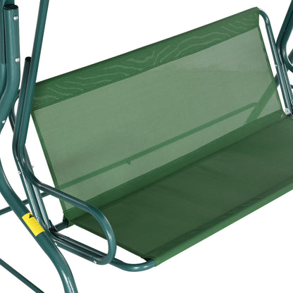 Outsunny Columpio De Jardín Con Toldo Ajustable En Ángulo 170x110x153 Cm Verde_4