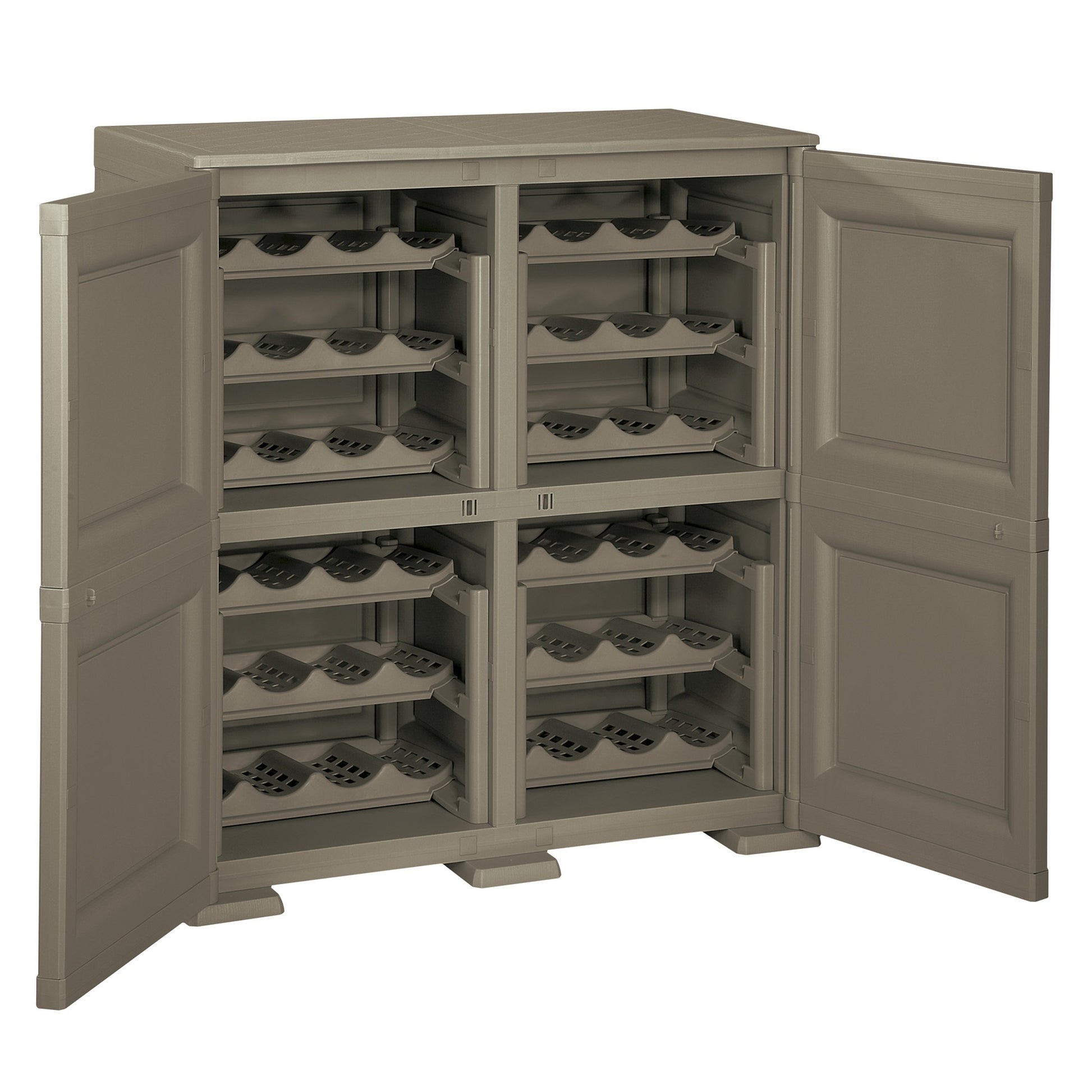 4 Estanterías Modulares Con Soporte Para 48 Botellas Wengué