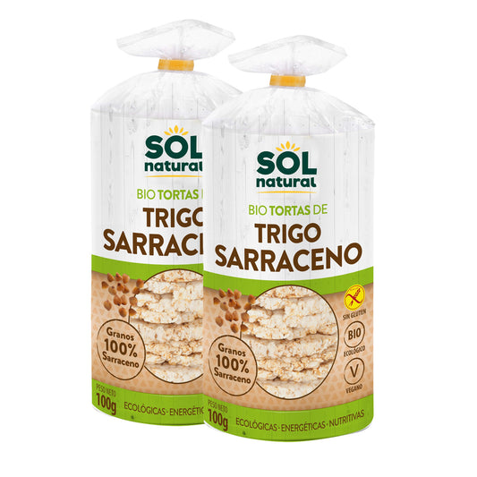 Embalagem de 2 panquecas de trigo sarraceno biológica sem glúten Sol Natural 100 g