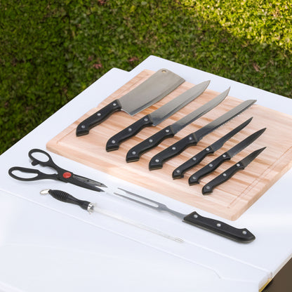 Well Home Set De Cuchillos De 11 Piezas Con Cubierta De Acetato Y Tabla De Madera - Ideal Para Tu Cocina_3
