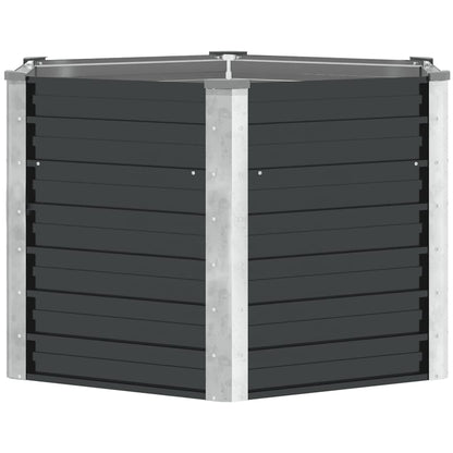 Arriate De Acero Galvanizado Gris Antracita 129x129x77 Cm_1