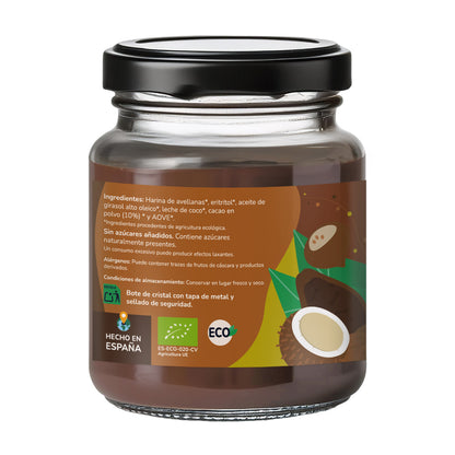 Creme de chocolate de leite de coco com avelãs ECO Planeta Huerto 230 gr